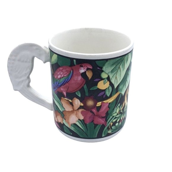 Vitromaster Rainforest Coffee Mug Tiger Parrot Design - Picture 2 of 9